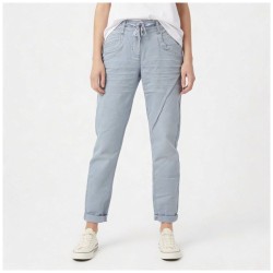Pantalon Tom Tailor Tapered Relaxed Femme Gris - Coton