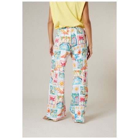 Pantalon Wide-Leg LORELA Imprimé Tropical | DEELUXE