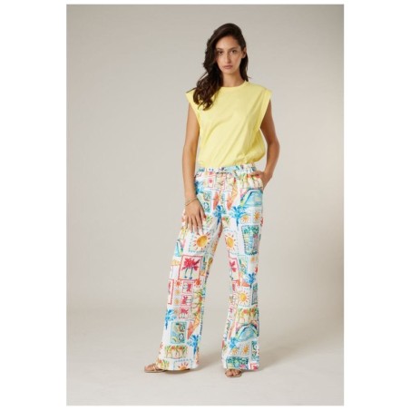 Pantalon Wide-Leg LORELA Imprimé Tropical | DEELUXE