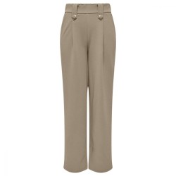 Pantalon Wide Leg Beige Taille Haute | Only