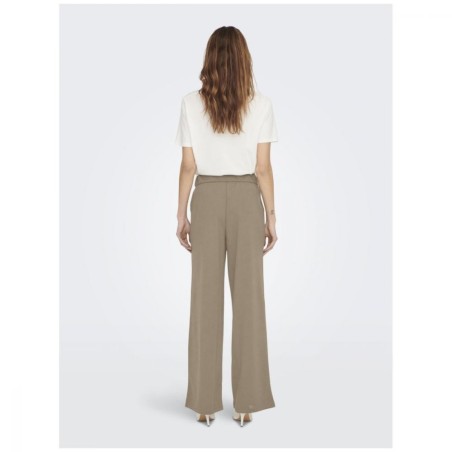 Pantalon Wide Leg Beige Taille Haute | Only