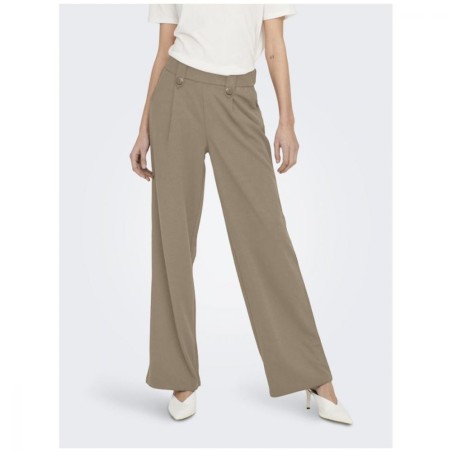Pantalon Wide Leg Beige Taille Haute | Only