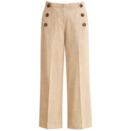 Pantalon Sable Taille Haute Coupe Large | Style Nautique