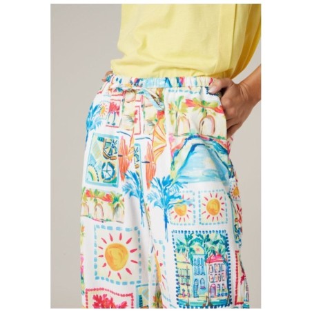 Pantalon Wide-Leg LORELA Imprimé Tropical | DEELUXE